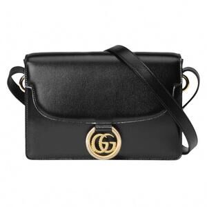 NEW GUCCI women's small leather shoulder bag in black